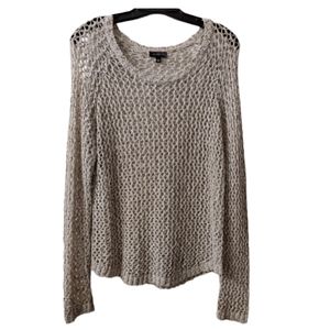 THE LIMITED WOOVEN SWEATER Size L Tan Pre Owned